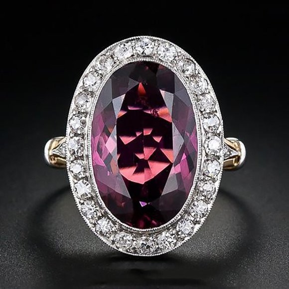 Royal Court Large Oval Ruby Zircon Luxury Gold Rings for Women, INDN8396 - Picture 1 of 9